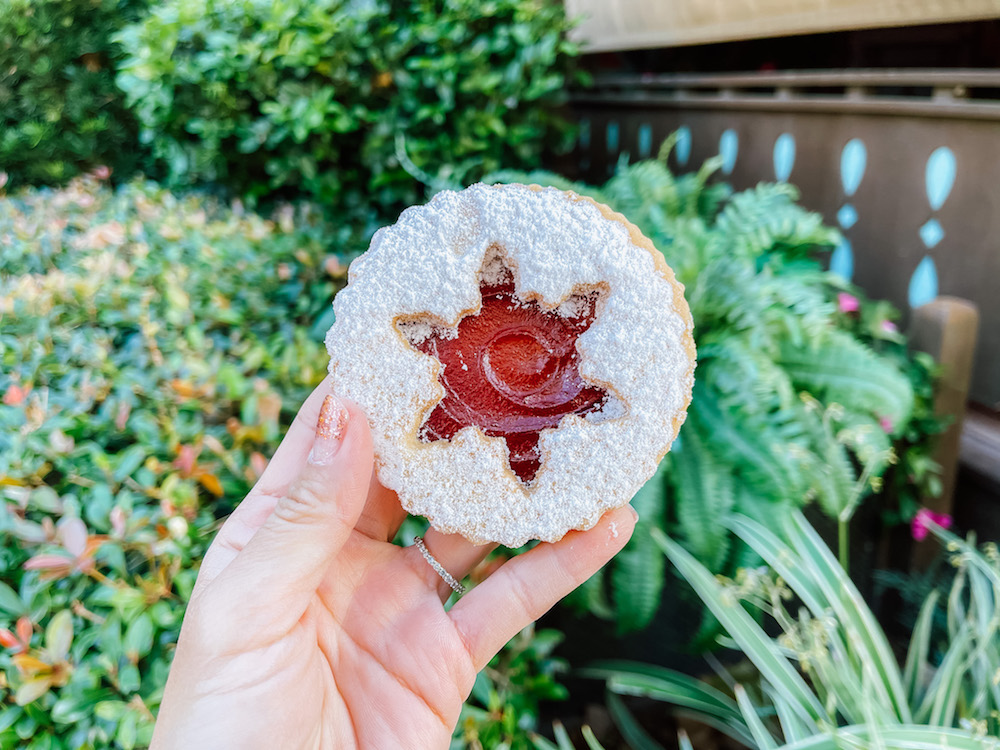 Linzer Cookie from EPCOT festival of the holidays cookie stroll